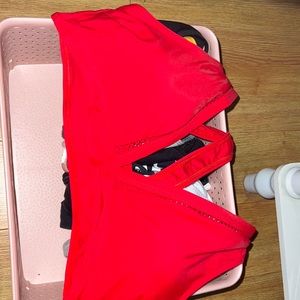 Red sports bra